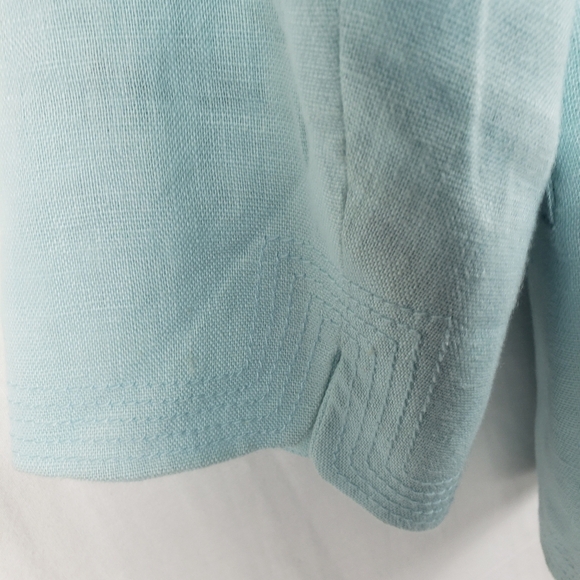 Talbot's Linen Blue Open Front Blazer With Pockets Sz 10 - Picture 6 of 10